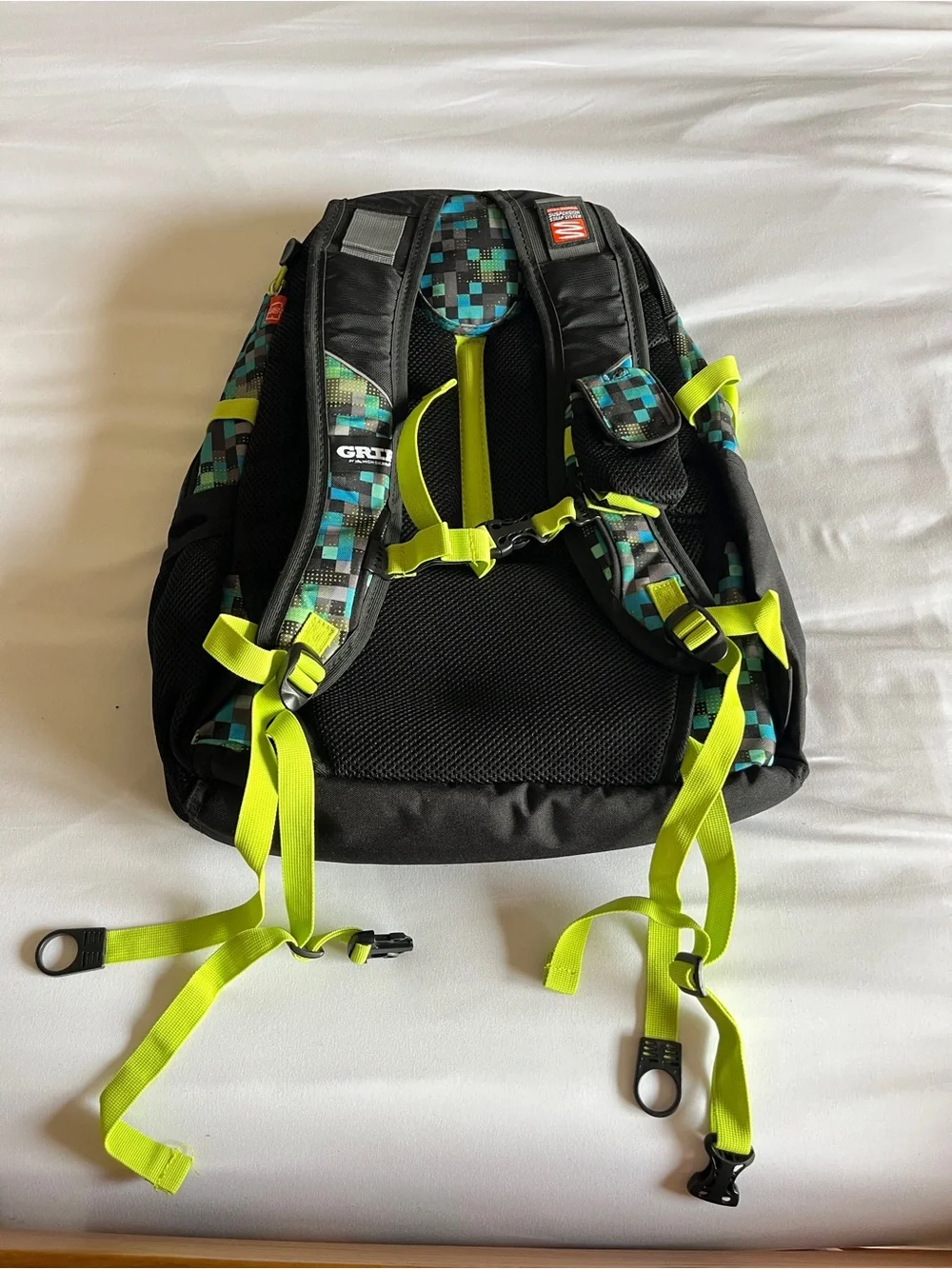 High Sierra GRIP Laptop Backpack Black Neon Green Tech Spot Geometric Digi Camo